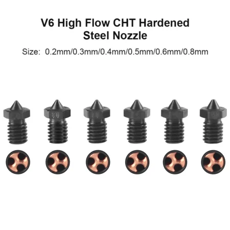 High Flow CHT (clone) hærdet stål E3D V6 dyse 0,4 mm