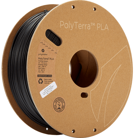 Polyterra Matte PLA Charcoal Sort – 1,75 mm / 1000 gr.
