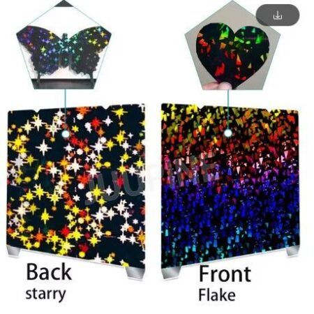 Dobbeltsidet PEY Flakes Stars byggeplade 310*315mm