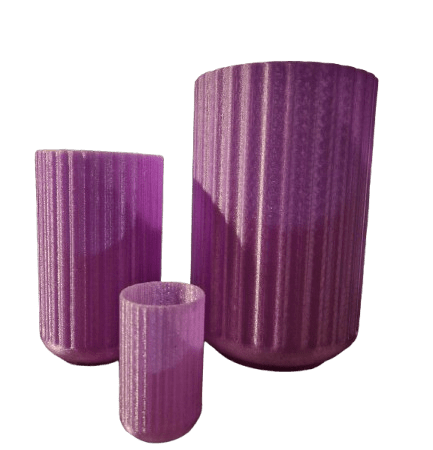 Lyngby Vaser i 3D Printet PETG Translucent Lilla