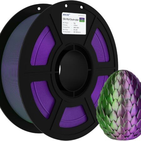 JAMG HE Silke DUAL Farve PLA Filament Lilla - Grøn 1,75 mm / 1000 gr.