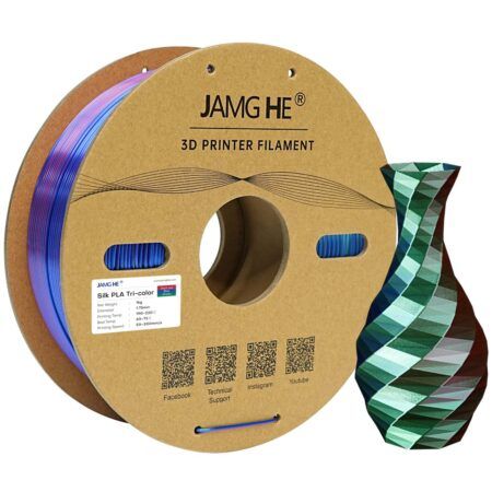 JAMG HE Silk Triple Farve PLA Filament Mørk Rød-Blå-Grøn 1,75 mm / 1000 gr.