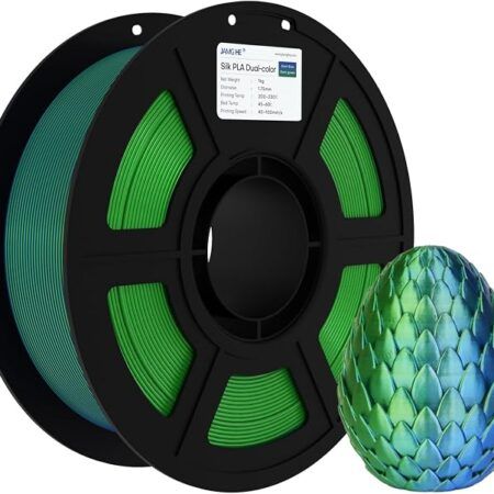 JAMG HE Silke DUAL Farve PLA Filament Mørk Blå - Mørk Grøn 1,75 mm / 1000 gr.