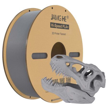 JAMG HE High Speed PLA+ Sølv – 1,75 mm, 1 kg