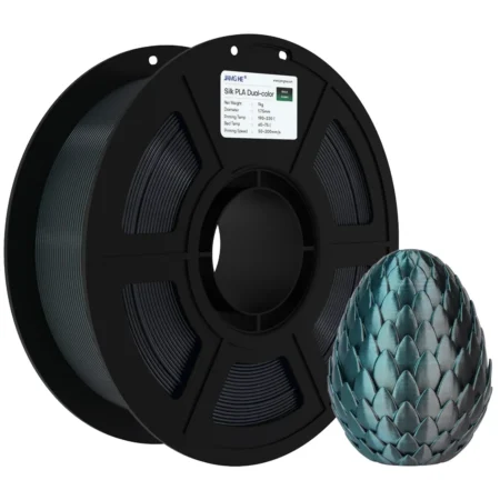 JAMG HE Silke DUAL Farve PLA Filament Sort-Mørke Grøn 1,75 mm / 1000 gr.