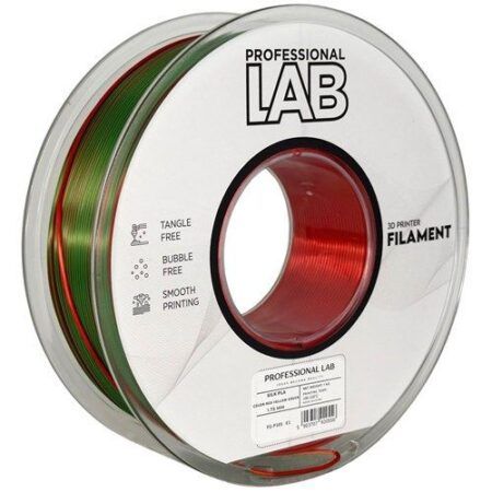 Professional LAB Silk PLA TriColor Rød/Gul/Grøn 1,75 mm / 1000 gr.