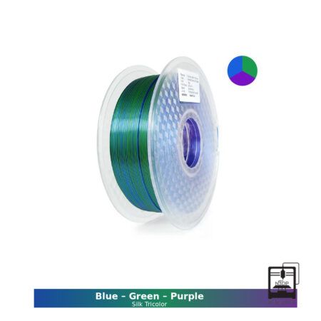 Hello3D PLA Silke Triple farvet Blå-Grøn-Lilla - 1,75 mm / 1000 gr.