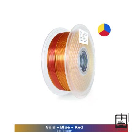 Hello3D Triple Farvet PLA Guld - Blå - Rød, 1.75 mm / 1000 gr.