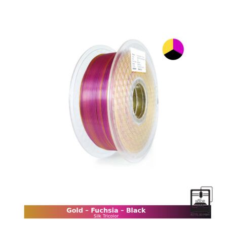 Hello3D Triple Farvet PLA Guld - Fuchsia - Sort. 1.75 mm / 1000 gr.