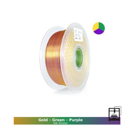 Hello3D Triple Farvet PLA Guld - Grøn - Lilla, 1.75 mm / 1000 gr.