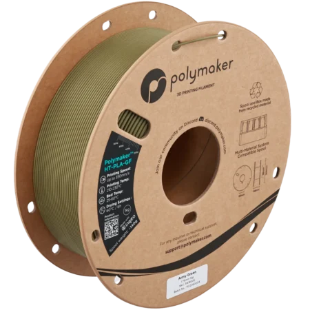 Polymaker HT PLA GF Militær Grøn - HT PLA med glasfiber forstærkning 1,75 mm / 1000 gr.