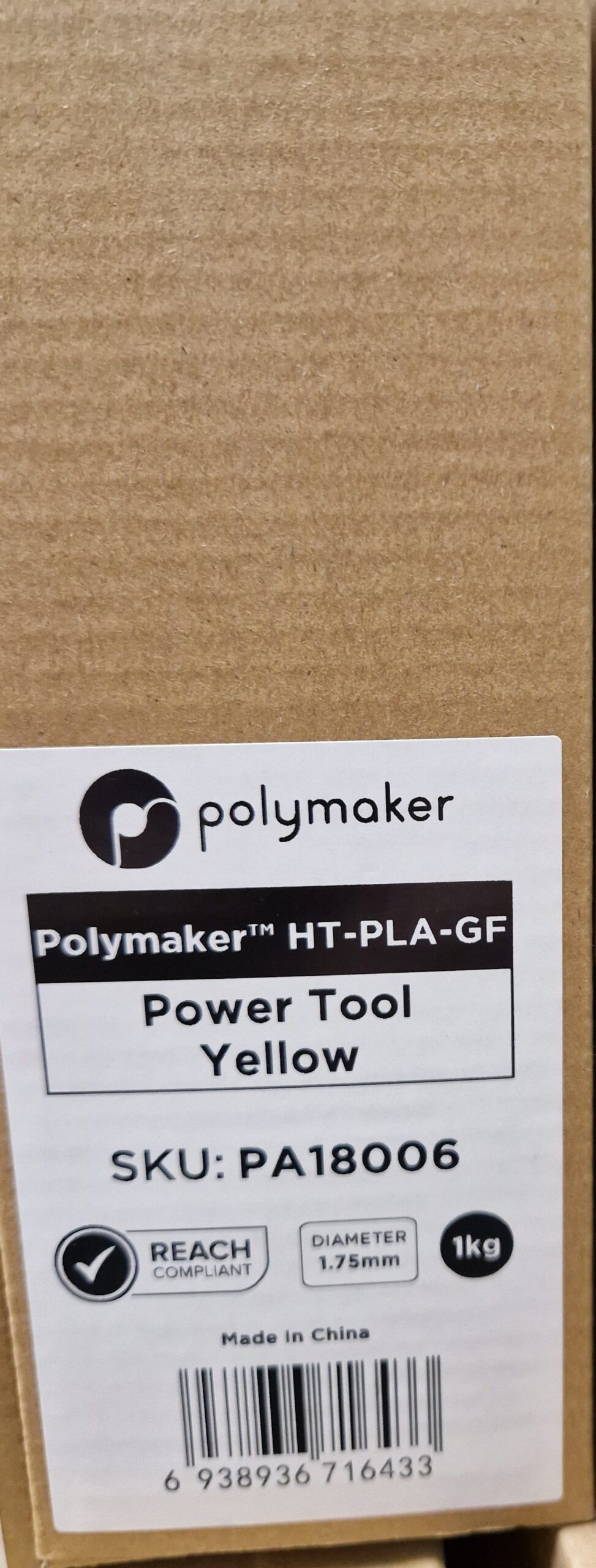 Polymaker HT PLA GF Power Tool Gul (DeWalt) - HT PLA med glasfiber forstærkning 1,75 mm / 1000 gr. - Billede 3