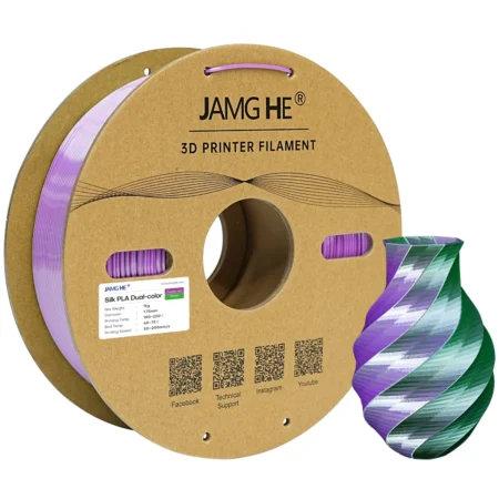 Jamg He Silke DUAL PLA Farve Lilla Rød - Grøn, 1.75 mm / 1000 gr.