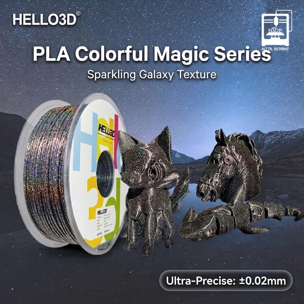 Hello3D Magic PLA Farvefyldt & Strålende - Billede 8