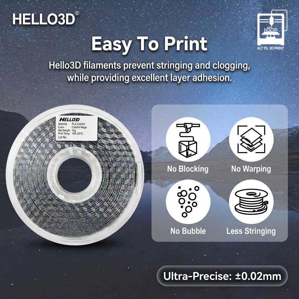 Hello3D Magic PLA Farvefyldt & Strålende - Billede 5