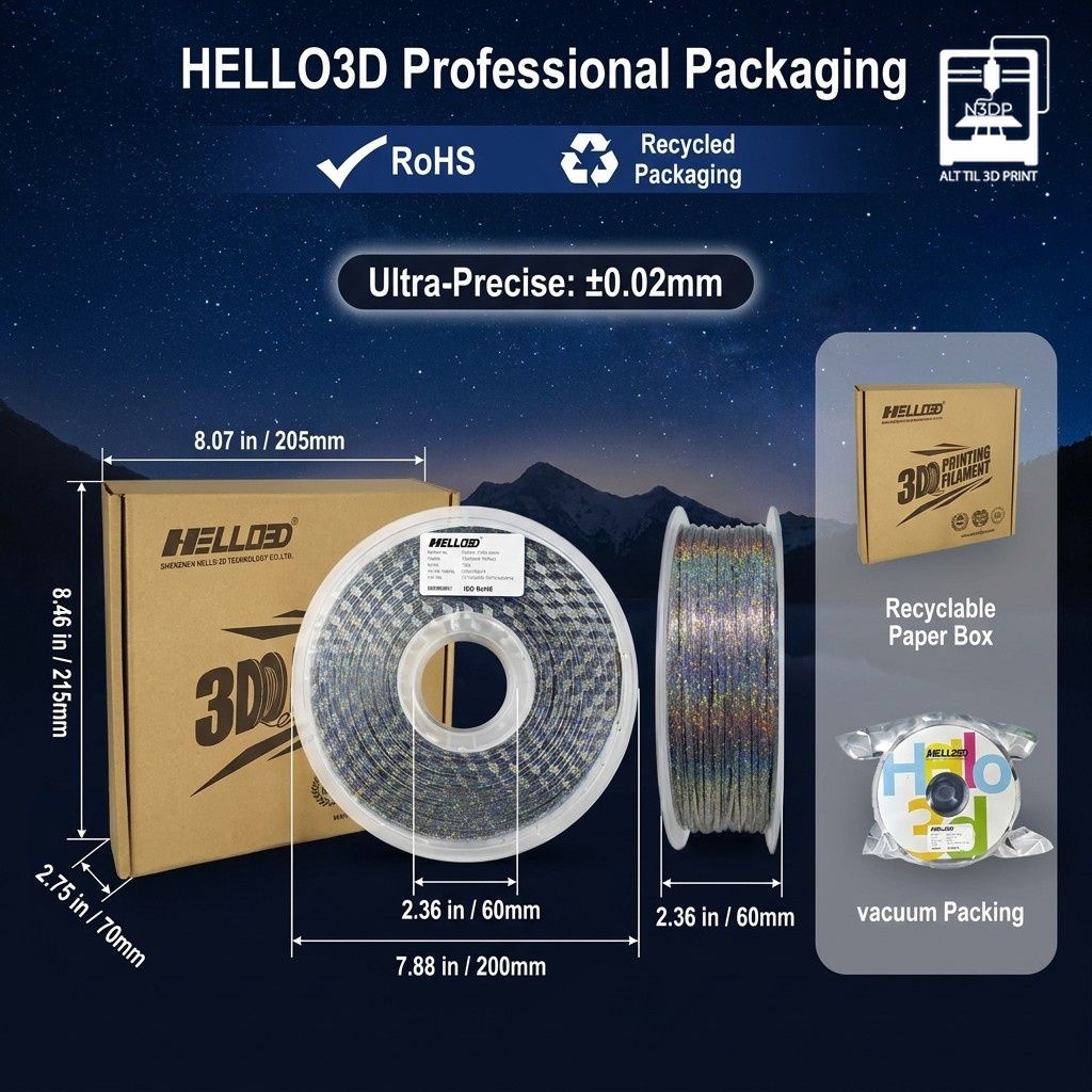 Hello3D Magic PLA Farvefyldt & Strålende - Billede 4
