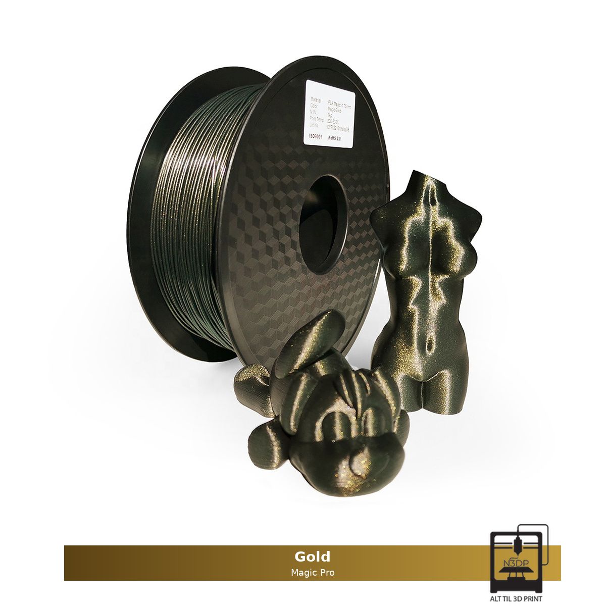 Hello3D Magic Pro PLA Guld, 1,75 mm - 1000 gr.