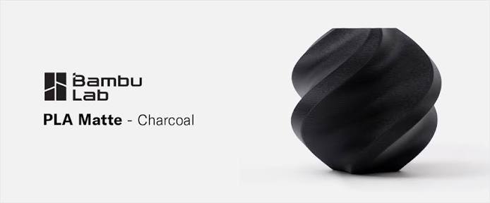 Bambu Lab PLA Matte Charcoal / Koksgrå (11101) 1,75 mm / 1000 gr. MED SPOLE - Billede 2