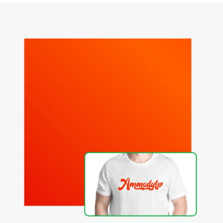 Bambu Lab Mat Varmeoverførsels Vinyl Neon Orange (Fluorescerende) - 10 ark
