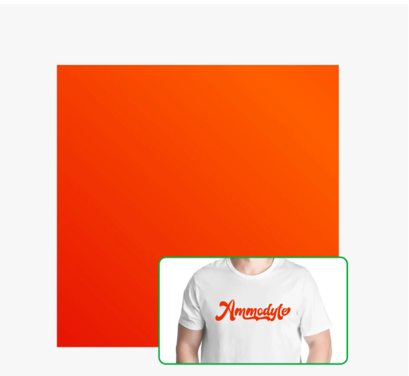 Bambu Lab Mat Varmeoverførsels Vinyl Neon Orange (Fluorescerende) - 10 ark